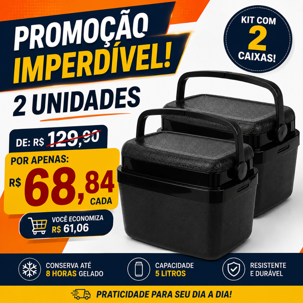 Caixa Térmica 5 Litros Soprano Cooler Térmico Com Alça Conserva Gelado Até 8h