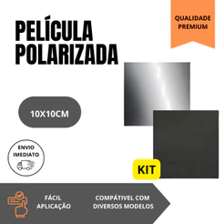 Kit Película Polarizada + Prateada 10x10cm Para Todos Displays