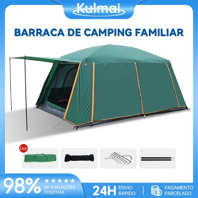 Barraca de Camping Familiar Grande Impermeável Espaçosa para Acampamento Viagem Praia e Uso ao Ar Livre