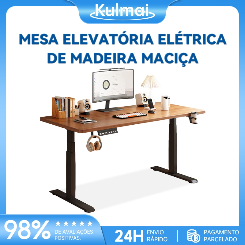 Kulmai Mesa Escritório Elétrica Ajustável Estrutura Reforçada Ergonômica Standing Desk Home Office Gamer Altura
