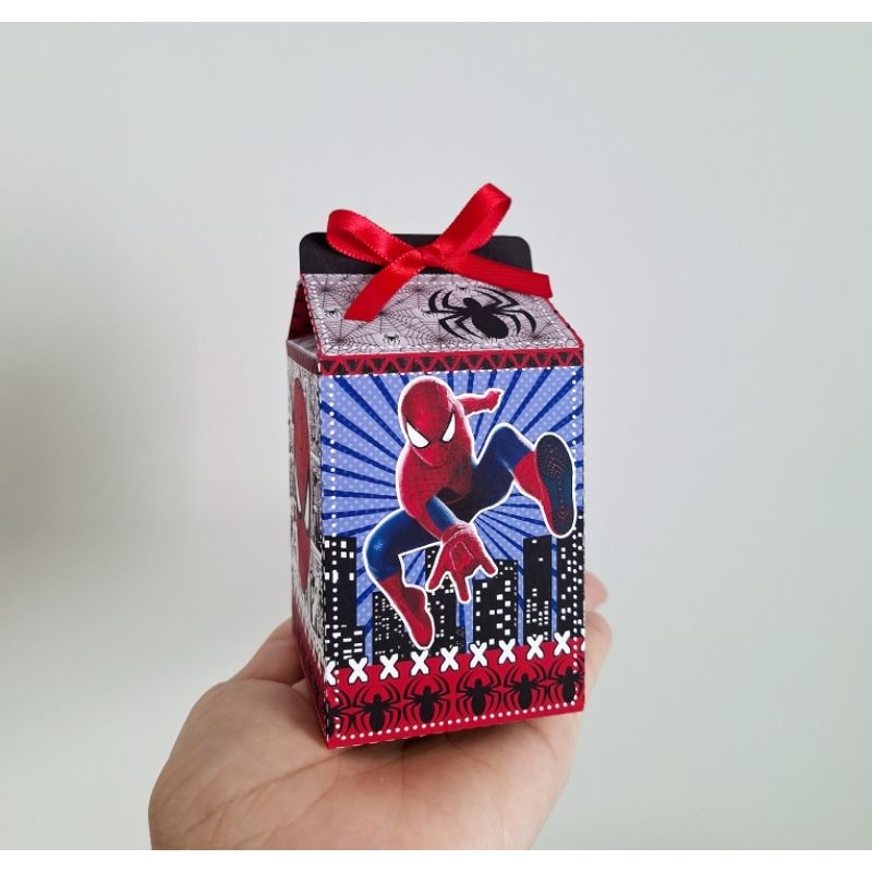 Kit Caixinha Milk Homem Aranha Personalizada Com Nome e idade/PEGUE E MONTE/Lembrancinha Aniversário Infantil Menino