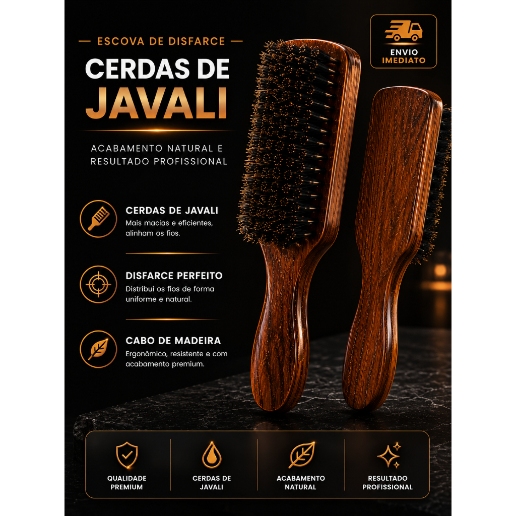 Escovinha Disfarce Cerdas Javali Barbeiro Profissional