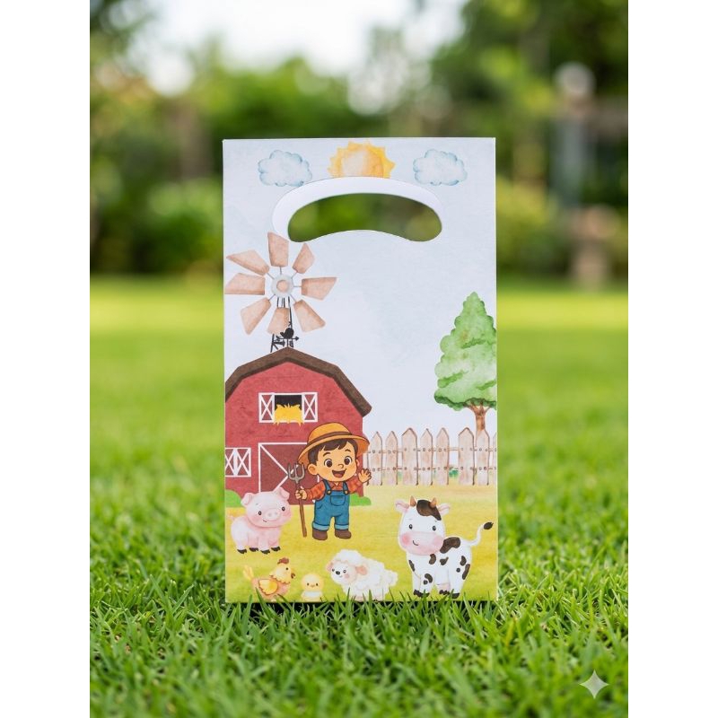 20 sacolinhas surpresa personalizadas para lembrancinhas festas aniversário, vários temas disponíveis fazendinha