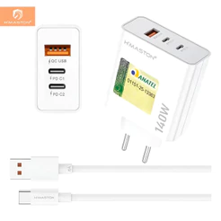 Hmaston Y74-3 Carregador Turbo Fonte 140w Usb/2usb-c +cabo Tipo-c 6a