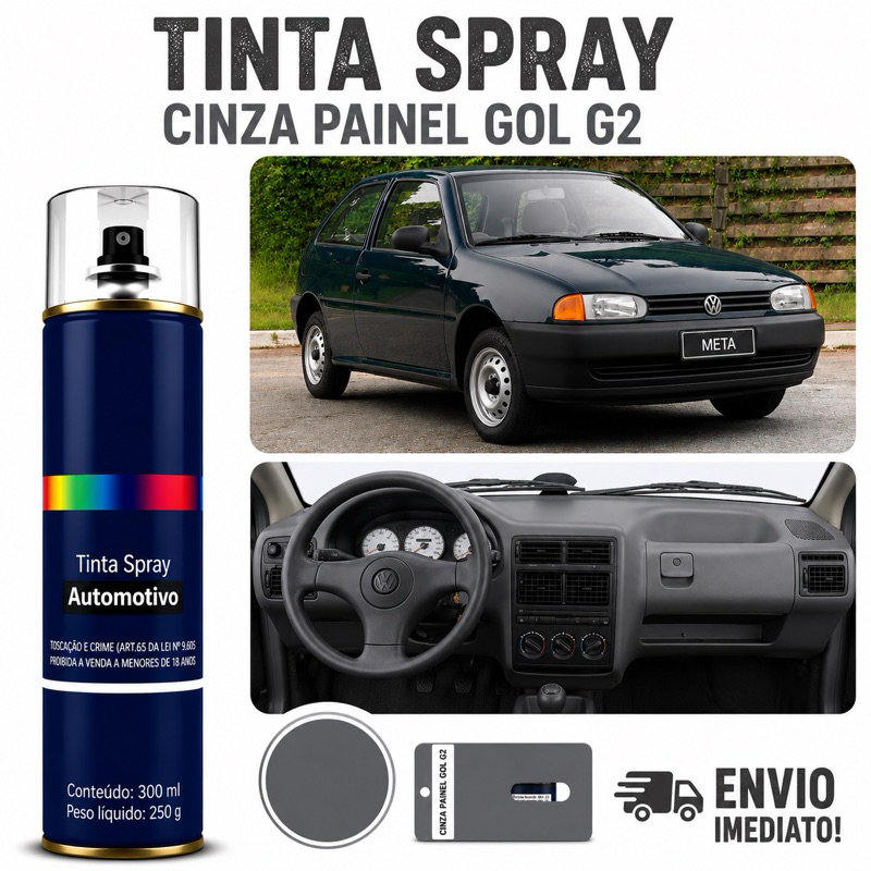 Tinta Spray Cinza Painel Gol G2 Vw Automotivo – Interior, Forração de Porta, Tabelier e Acabamento Interno Ponto Auto