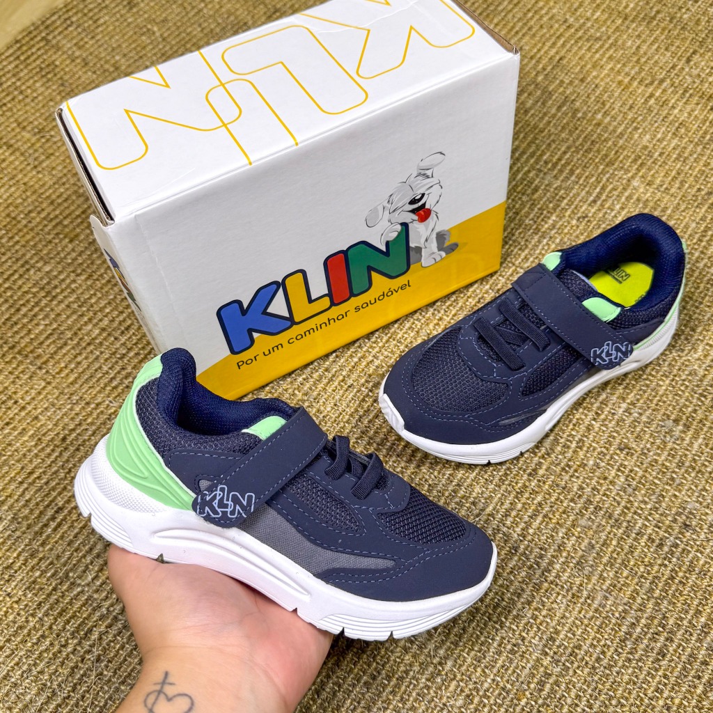 Tênis Sapato Infantil Menino Klin Mini Casual Anatômico Escola Confortável Acolchoado Esportivo
