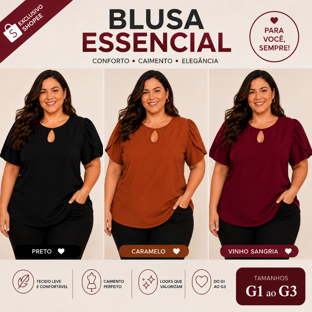 Blusa feminina plus size estilosa soltinho confortável tendencia pronta entrega
