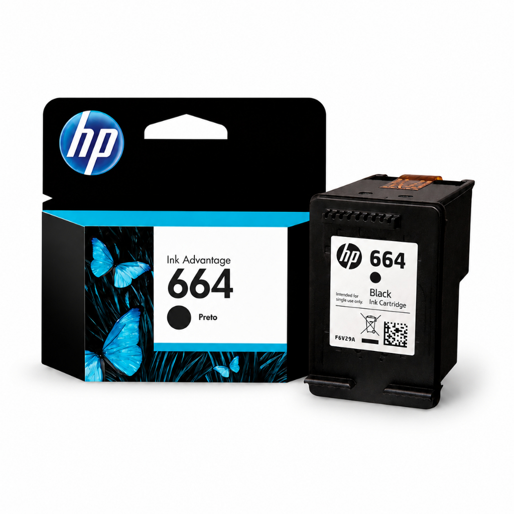 Cartucho de Tinta HP 664 Preto F6V29AB - Impressões Nítidas e Resistentes à Água