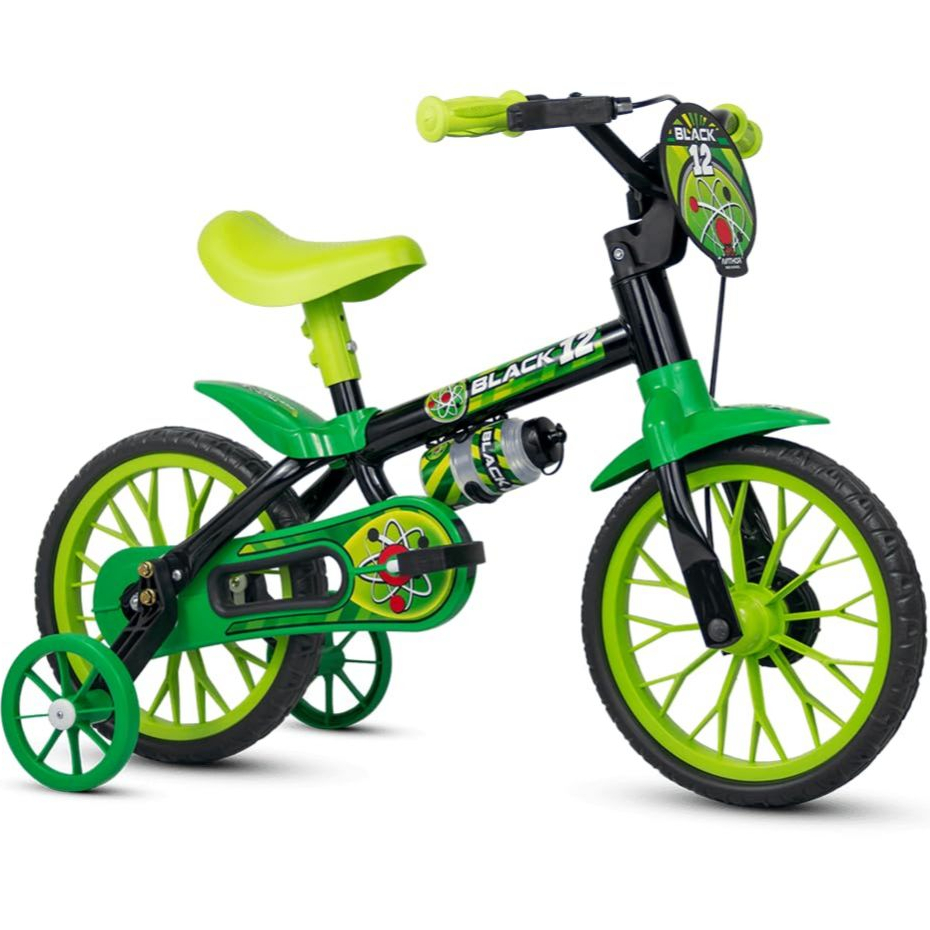 Bicicleta Infantil Aro 12 com Rodinhas Bicicletinha de Equilíbrio Passeio Menino