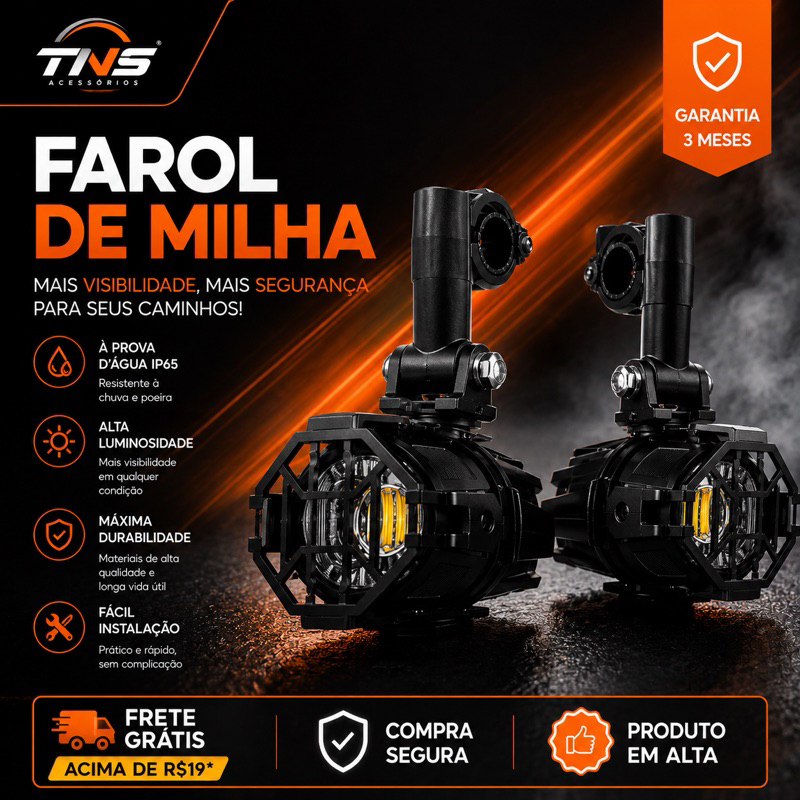 Par Farol de Milha Neblina Universal Moto BMW GS