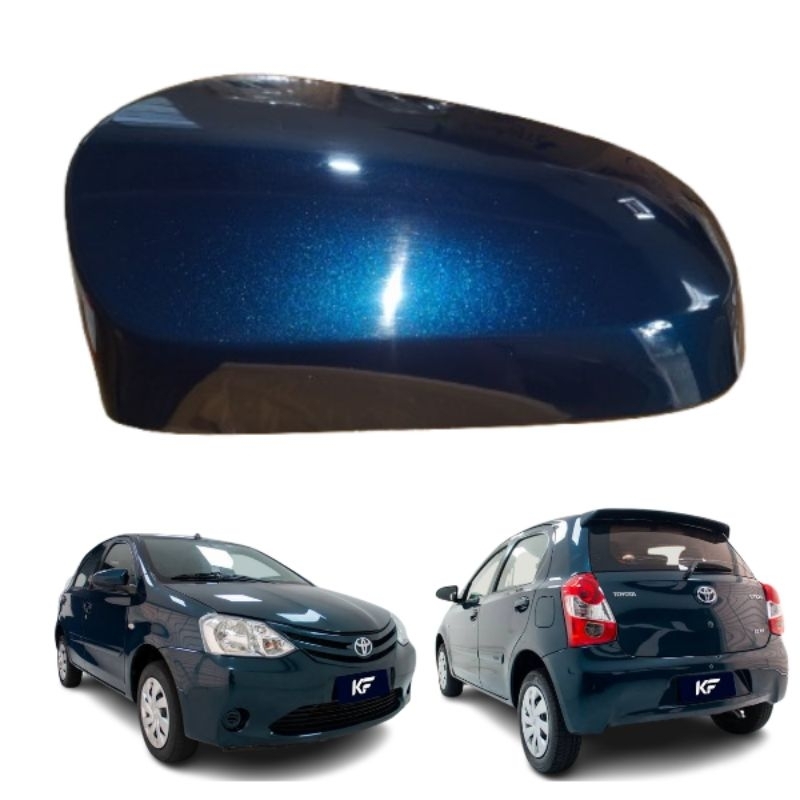 Capa Retrovisor Toyota Etios Sem Pisca Original Lado Motorista 2014 a 2020 azul Journey