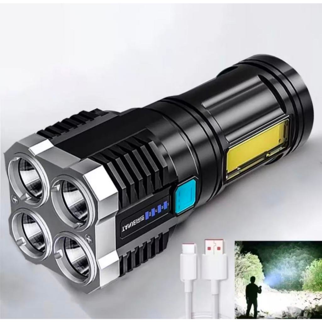 Lanterna Tática LED Recarregável USB de Alta Potência