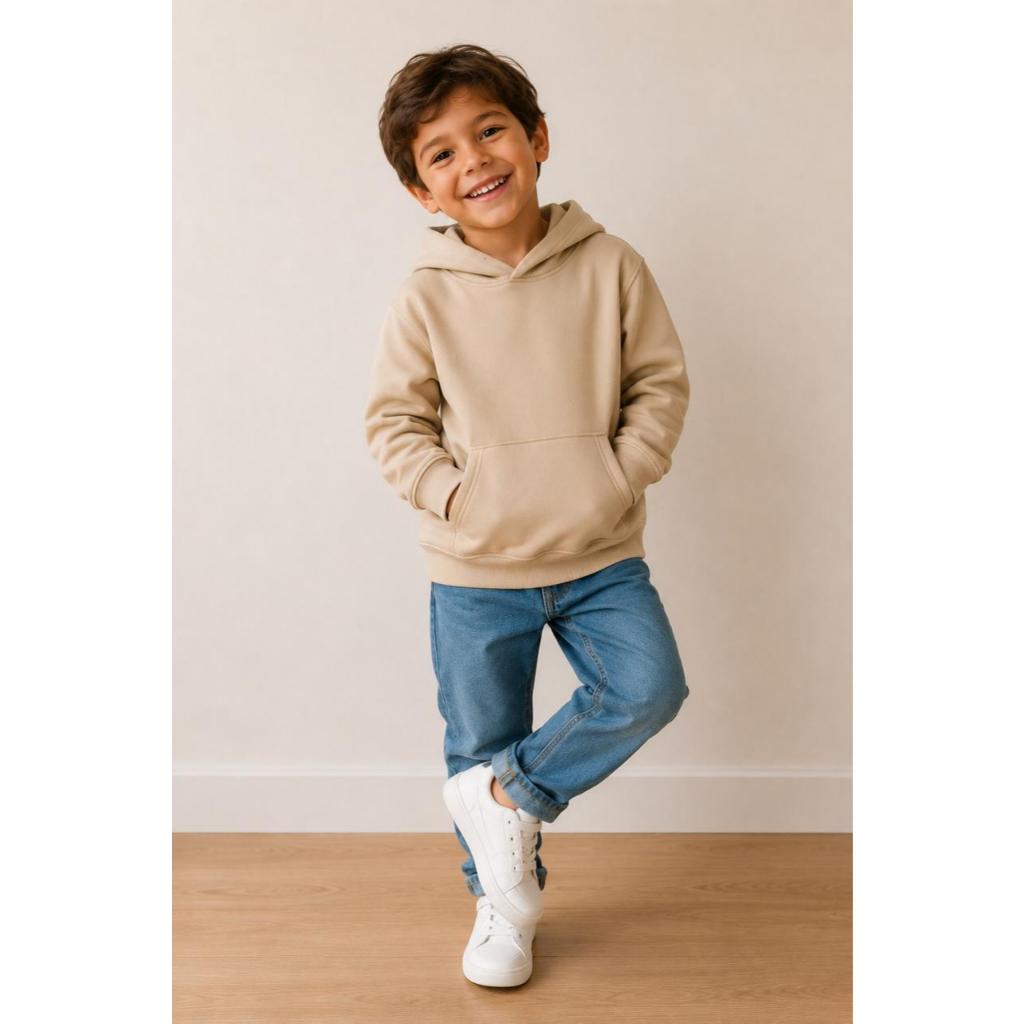 Moletom Infantil Canguru Menino Com Capuz Flanelado Casual Inverno Algodão Escolar Dia a Dia Casual