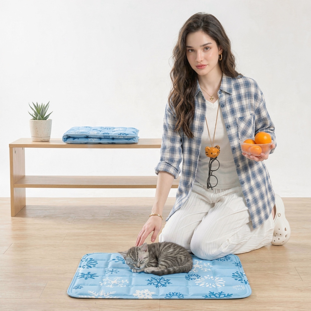 🔥【Novidades】Tapete Refrescante Gelado 60x90cm Para Cachorro Gato Cão(Adicione água para usar)