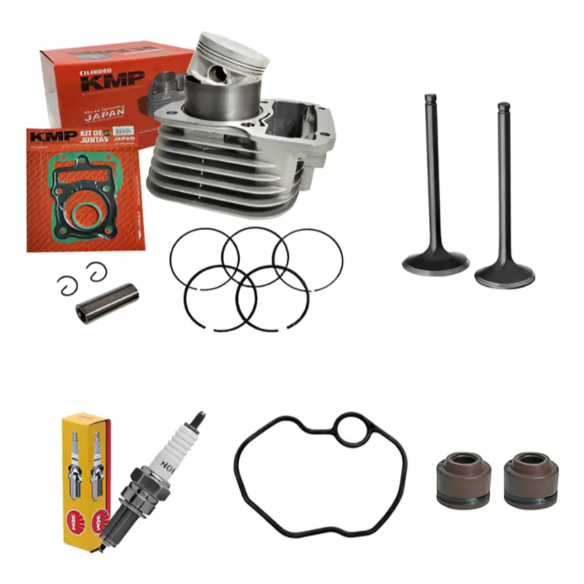 Kit Cilindro Motor Kmp Valvulas Vela Fan 125 2005 A 2008