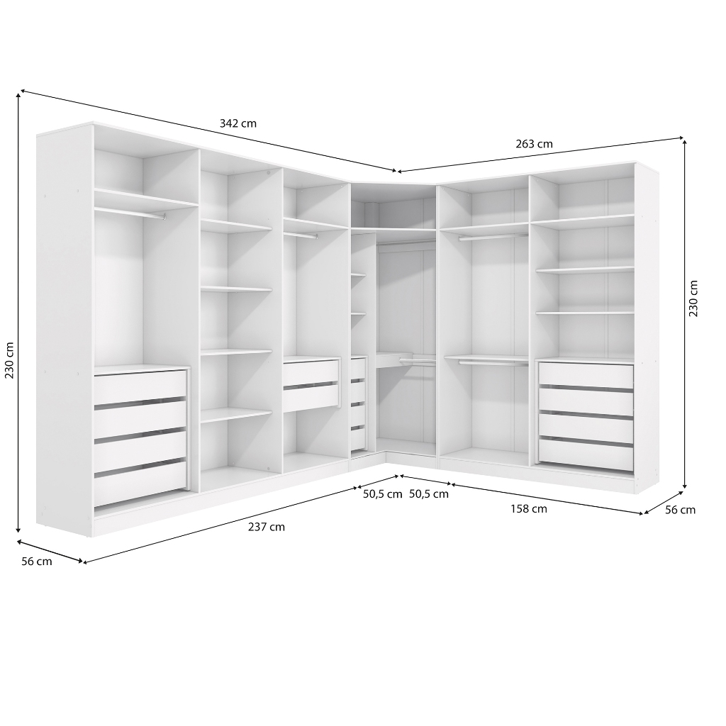 Quarto Modulado Kappesberg Adapt Branco 12 Portas 342cm x 263cm · foto 2
