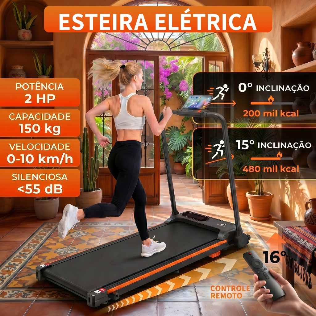DEEYI Esteira Elétrica Dobrável  Residencial Até 150 kg Equipamento de Ginástica Doméstico Esteira De Academia Eletrica