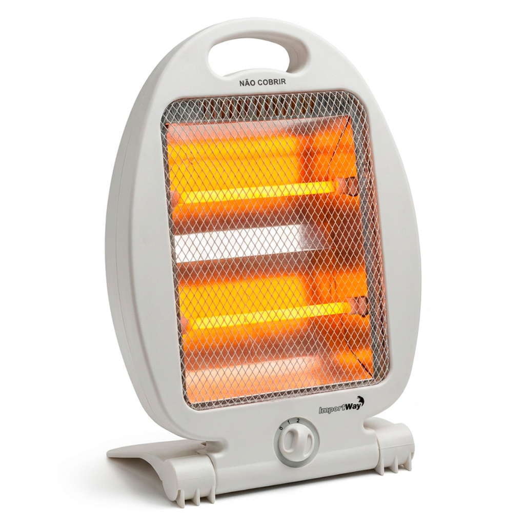 Aquecedor Elétrico Quartzo Portátil Dobrável Silencioso Econômico Quarto E Home Office 110V Ou 220V