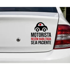 Adesivo Decorativo Vinil Motorista Recem Habilitada Carro