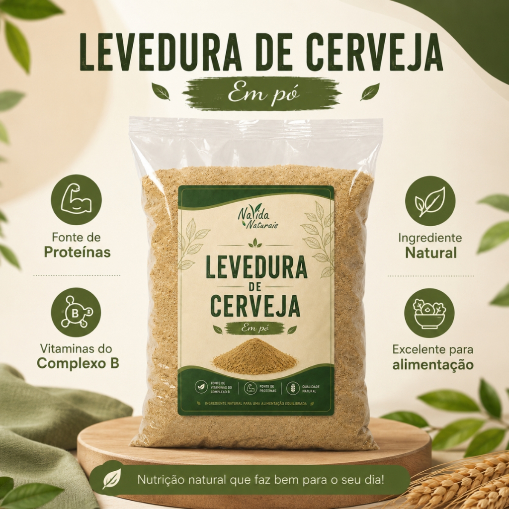 Levedura de Cerveja em Pó Premium Rica em Proteínas Vitaminas B e Fibras Natural Nutritiva — imagem 2 de 2