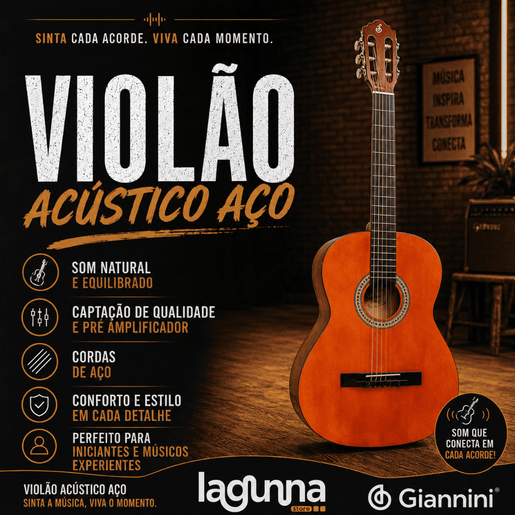 Violão Acústico Aço Giannini Start S-14 N Natural Brilhante