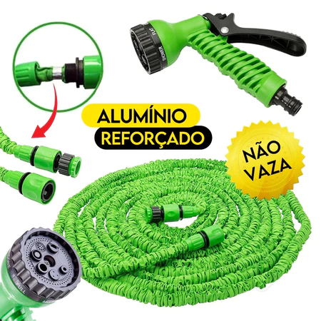 Mangueira Expansível com 7 modos de jato, comprimento após enchimento de água 7.62m Flexível Retrátil para Jardi
