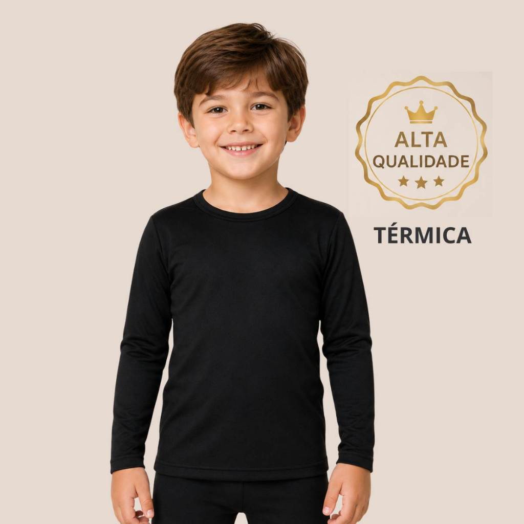 Blusa Segunda Pele Térmica Infantil Peluciado Para O Frio