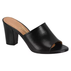 Vizzano Tamanco Feminino Elegante Salto Medio Tira Simples Casual
