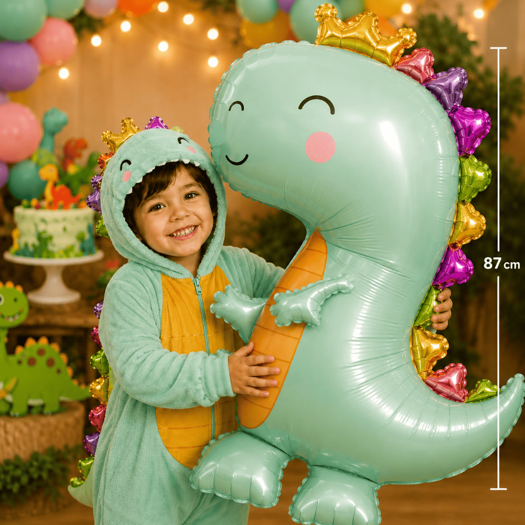 Kit Festa Infantil Tema Jurassic Dino Balão Dinossauro colorido Grande Metalizado 2/5/10 unidades