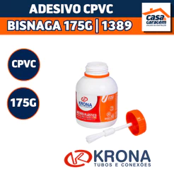 Adesivo CPVC 175g Frasco Cola Para Tubos e Conexões Krona