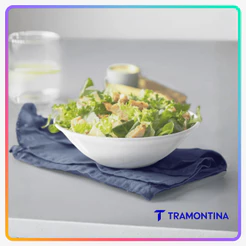 Bowl Tigela Cumbuca Kit Conjunto Tramontina Sophia Porcelana Branca 18cm 665ml Para Sopa Salada Açaí Mesa Posta