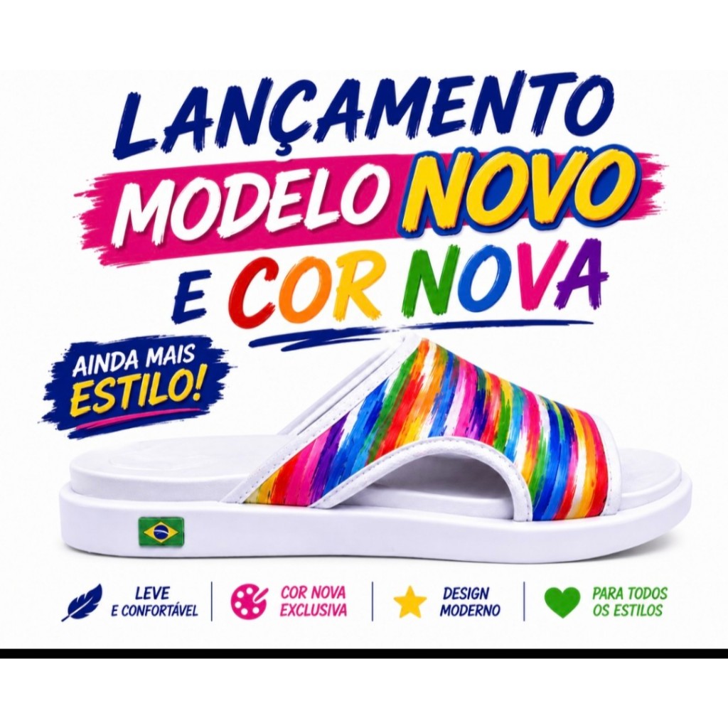 LANÇAMENTO Sandalias Papetes de Golas Calce Facil solado.bordado e cor nova, Ajustes Perfeito nos Pes do 34 ao 39