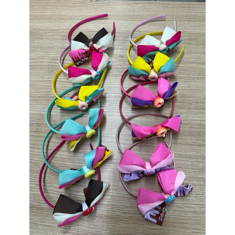 Kit 12 Tiaras Infantis com Laços Coloridos | Arquinhos Decorados para Meninas | Cores Sortidas