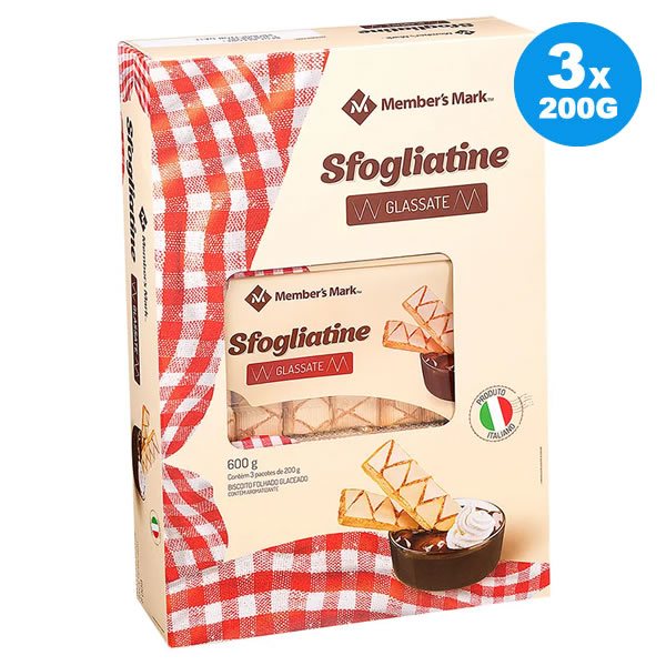 Biscoito Folhado Italiano Sfogliatine Glassate Glaceado com Decoração 600 g