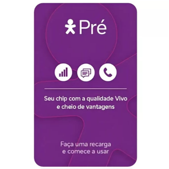 Chip Vivo Pré-Pago 4G e 5G, pronto para uso. Compatível com todos os celulares