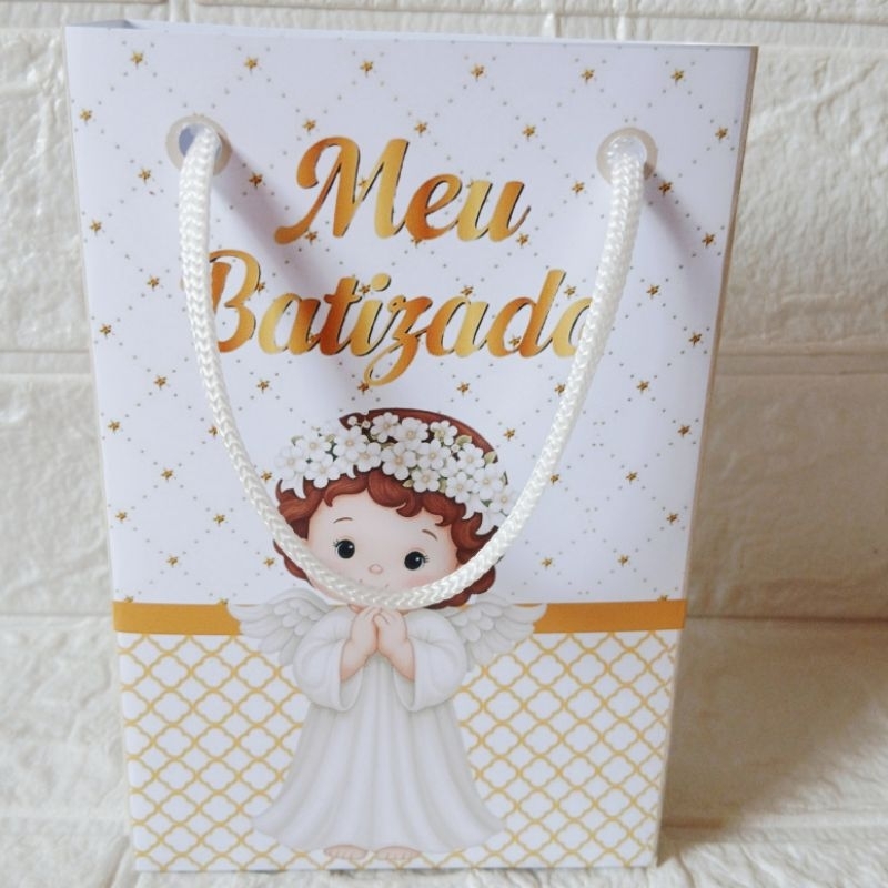 sacolinha personalizada meu Batizado aniversário •lembrancinhas festa infantil
