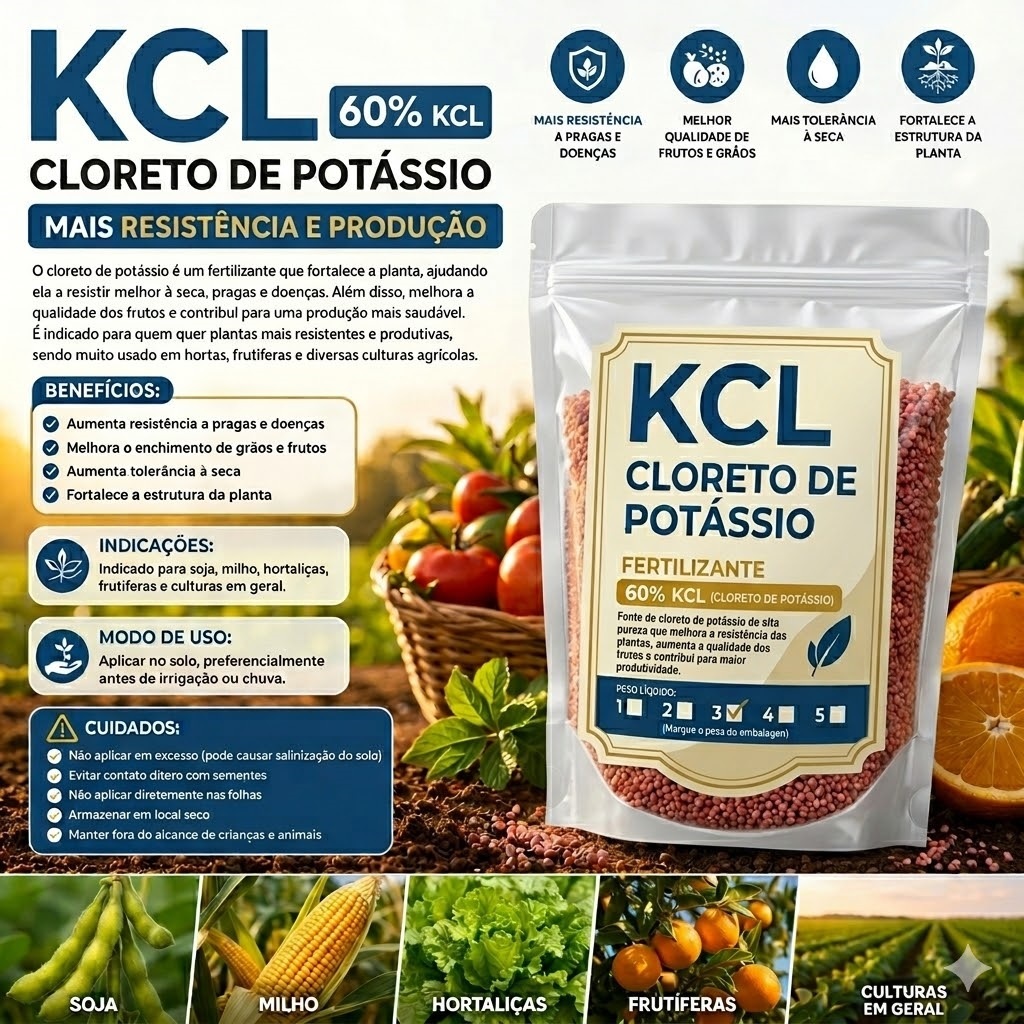 Kit Adubo E Cloreto De Potássio Nutrição Equilibrada Pureza Nutricional Melhor Desenvolvimento Plantas Vigorosas