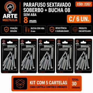 Kit de Conjunto Ferragens com Bucha - Encartelado - Alta Resistência - Arte Multiloja