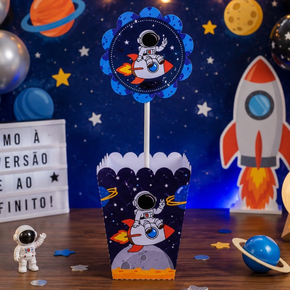 Centro de Mesa Personalizado Astronauta - Enfeite de Mesa Cachepot Cachepô Astronauta - Monte em casa
