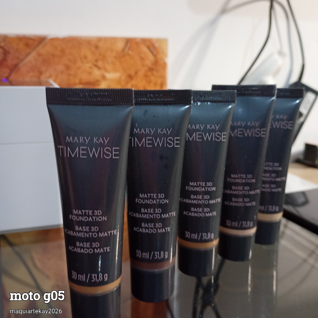Base TimeWise 3D Mary Kay Original Matte Alta Cobertura Longa Duração Uniformiza Valoriza Sua Beleza