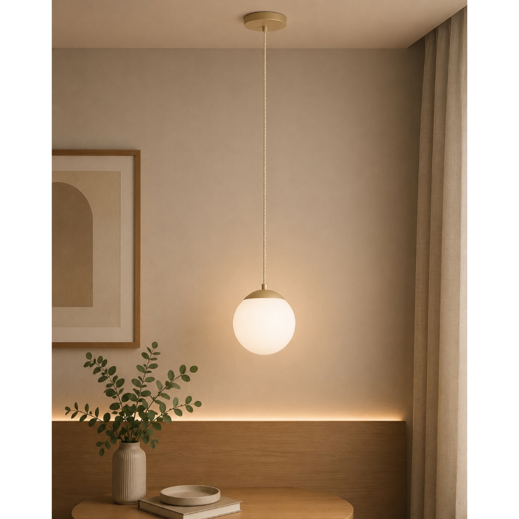 Luminaria Pendente Jabuticaba Moon Orbit Globo de Vidro 15 cm