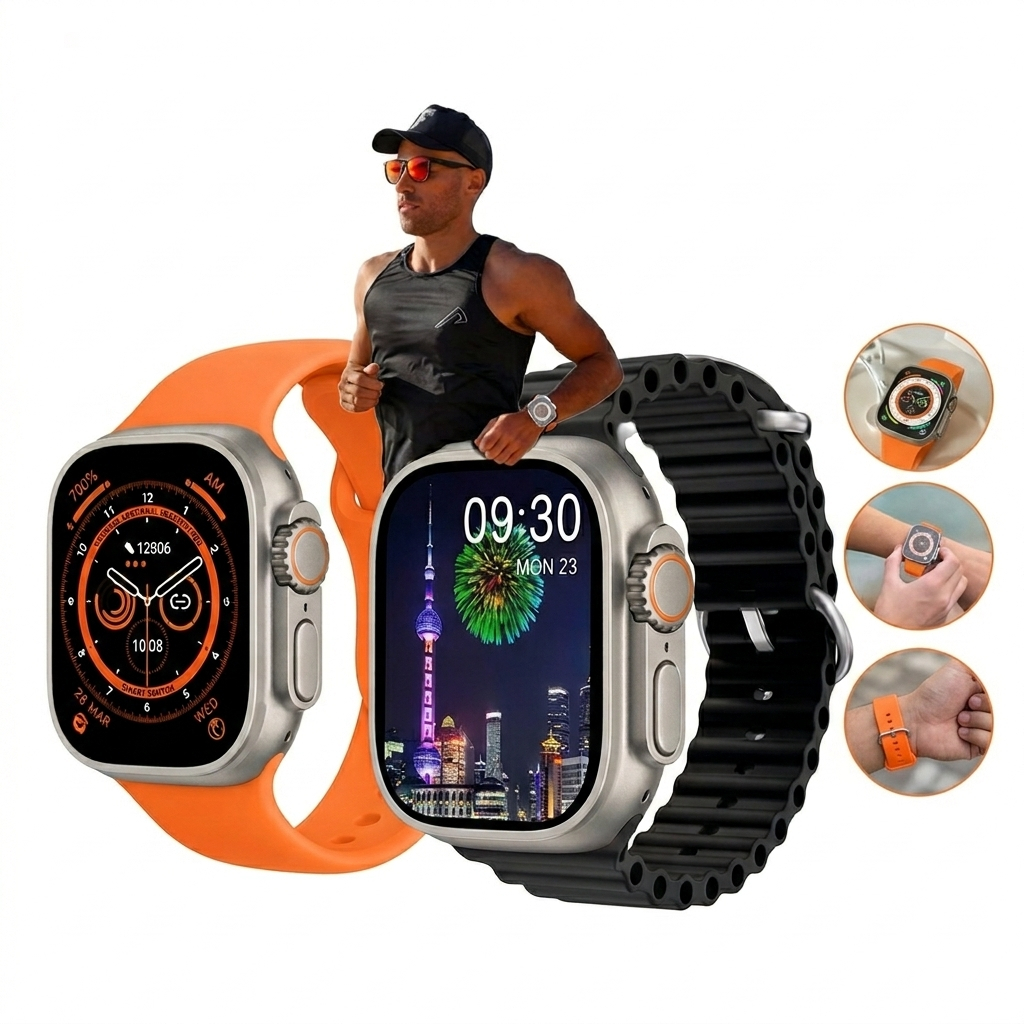 Smartwatch Relógio Modos Esportivos À Prova D'água Bluetooth Monitor de Saúde (Sono, Batimentos, Pressão, Oxigênio)