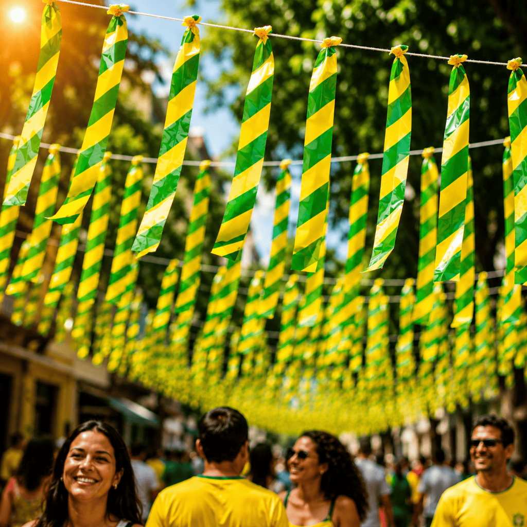 Kit Bandeirinhas Bandeirola Fita Decoração do Brasil Copa do Mundo 2026 Varal de Bandeiras - 8 Metros Cada Varal