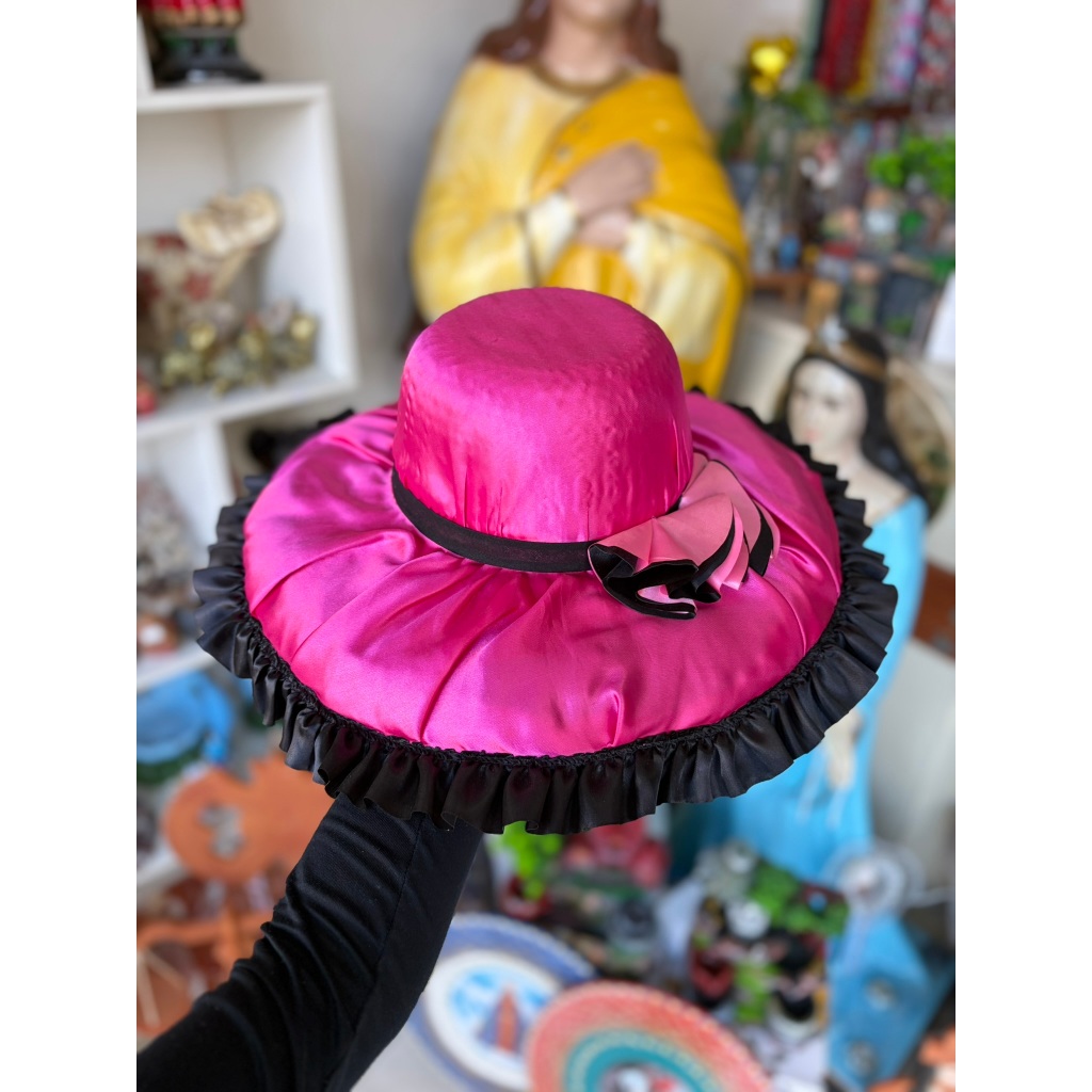 Chapéu decorado rosa | Chapéu Pomba Gira | Chapéu Aba Larga
