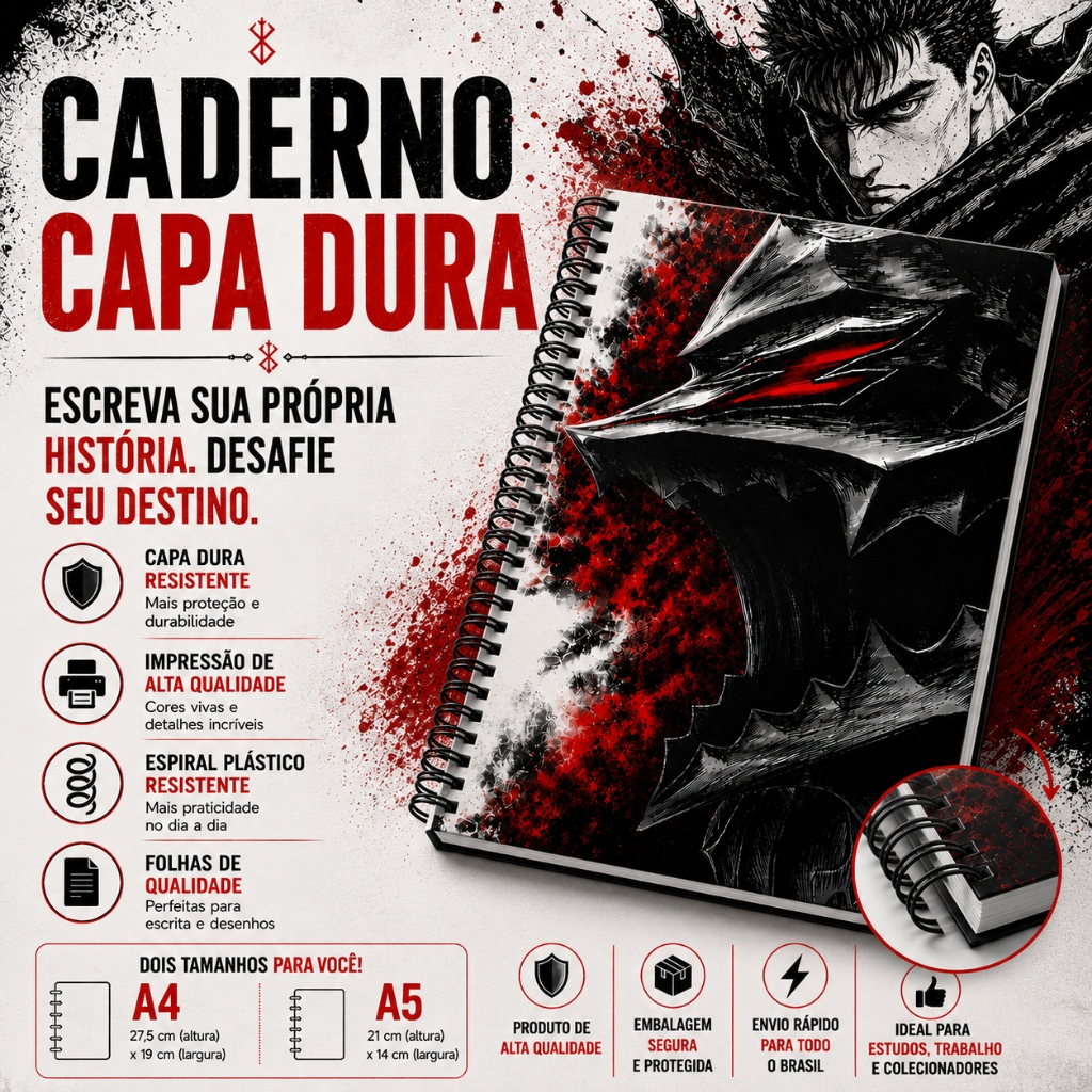 Caderno - Berserk Guts ANIME