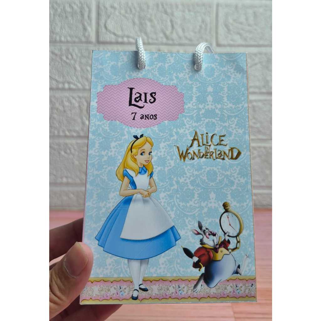 Sacolinhas Surpresa Personalizada com Alça - Lembrancinha para Festas - Alice no Pais das Maravilhas – Tam. P