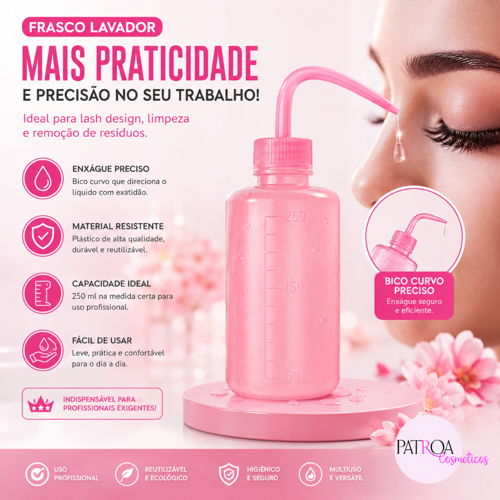 Frasco Dosador Pisseta 150ml Limpeza De Cílios