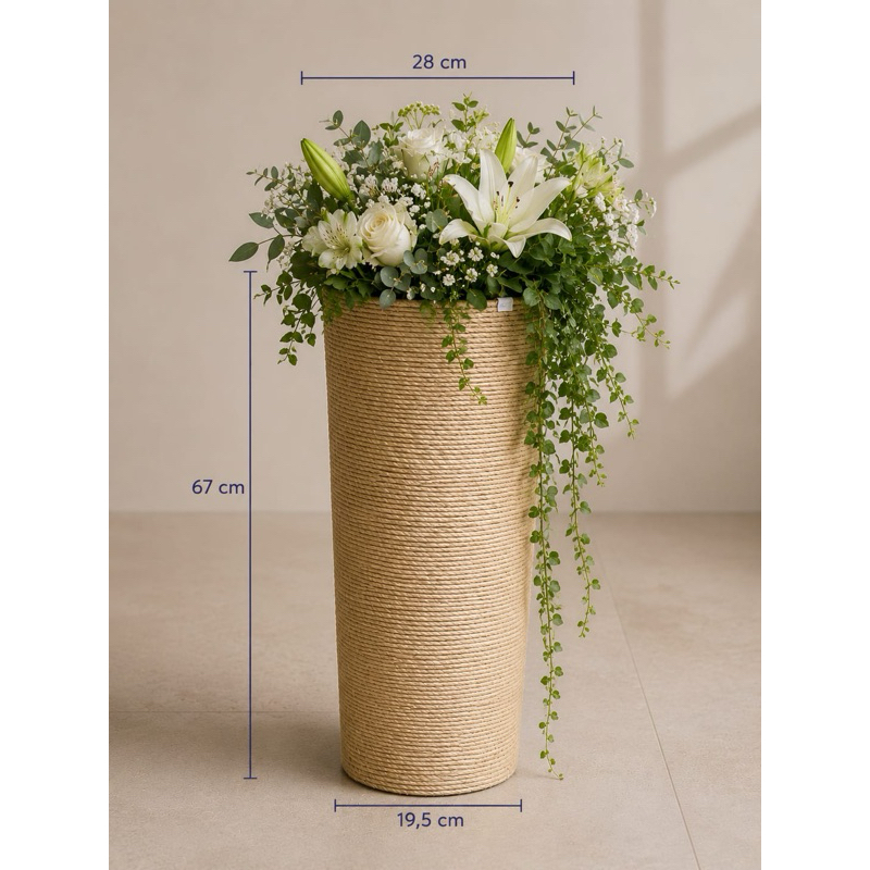 Vaso Decorativo Sisal Natural Grande Luxo Vaso Alto Artesanal para Plantas Decoração Rústica Moderna...