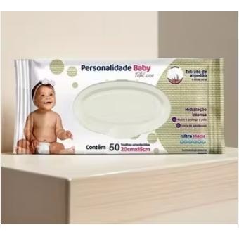 Kit 4 Pacotes Toalhas Umedecidas Lenço Bebê Personalidade Baby 4 Pacotes C/50un