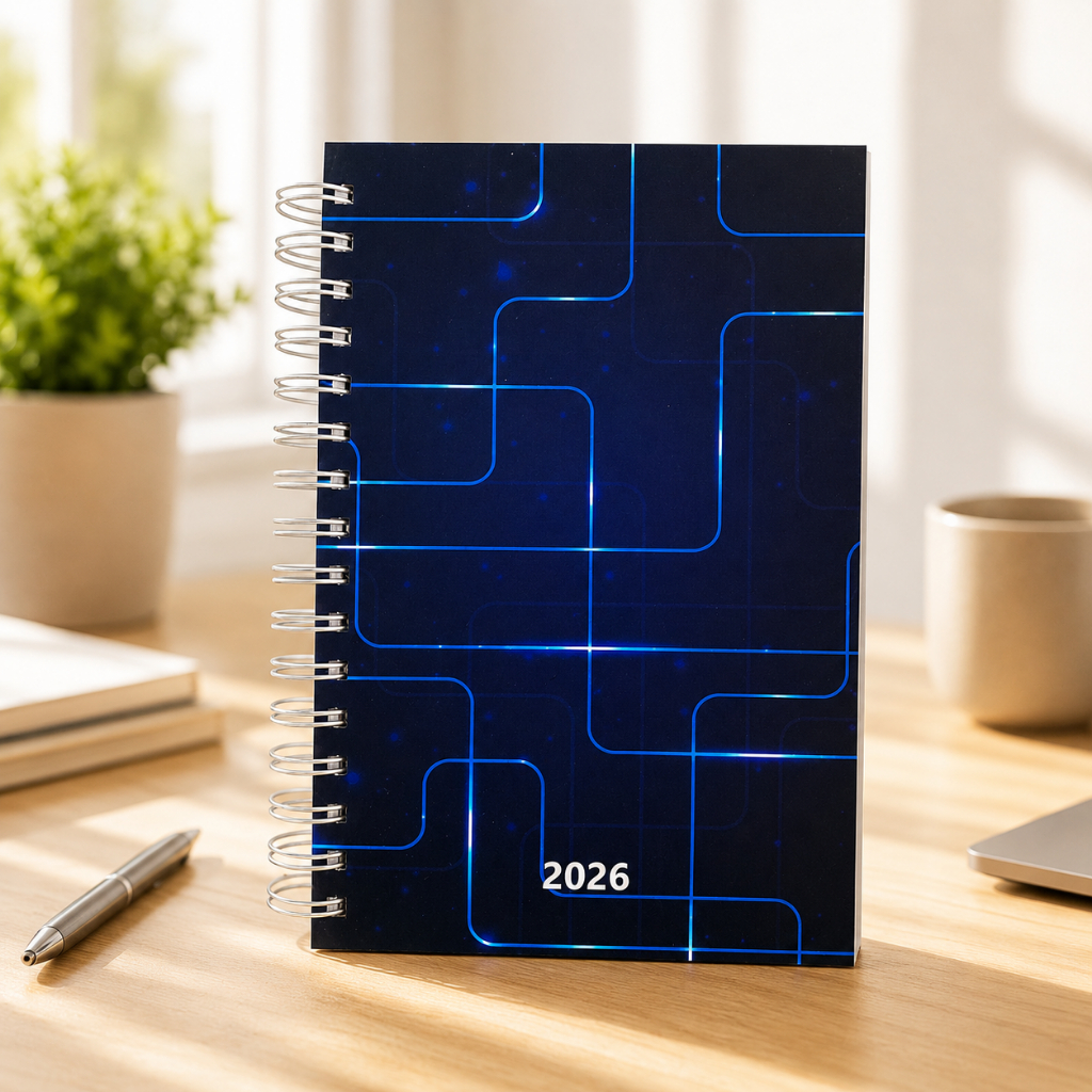 Agenda 2026 Espiral Diária Planner Pulse Azul